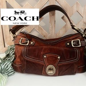 COACH brown genuine leather purse bag shoulder bag